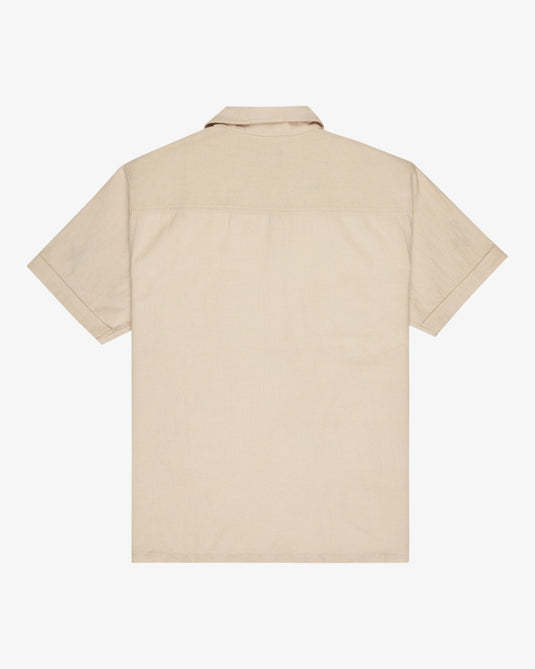 RVCA Men's Antonia Figueiredo Elements Short Sleeve Shirt Moonbeam EVYWT03002-SEZ0