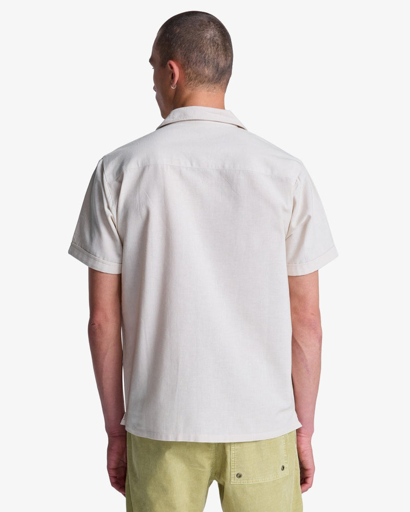 Load image into Gallery viewer, RVCA Men's Antonia Figueiredo Elements Short Sleeve Shirt Moonbeam EVYWT03002-SEZ0
