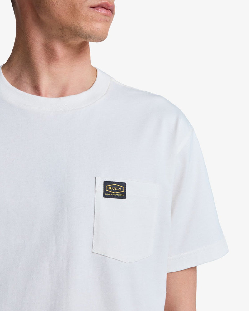 Load image into Gallery viewer, RVCA Men's Americana Pocket Short Sleeve T-Shirt Antique White EVYZT00127-ANW
