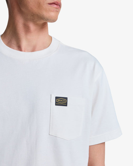 RVCA Men's Americana Pocket Short Sleeve T-Shirt Antique White EVYZT00127-ANW