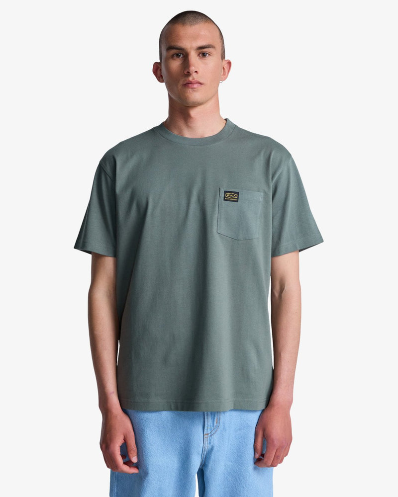 Load image into Gallery viewer, RVCA Men's Americana Pocket Short Sleeve T-Shirt Sage Leaf EVYZT00127-SLE

