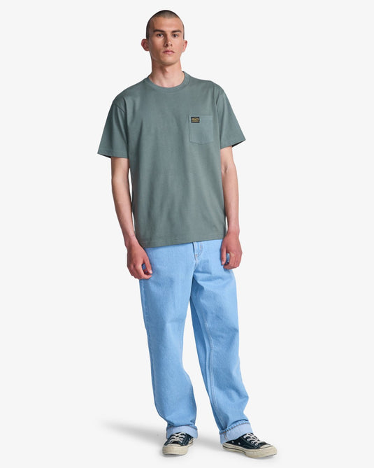 RVCA Men's Americana Pocket Short Sleeve T-Shirt Sage Leaf EVYZT00127-SLE