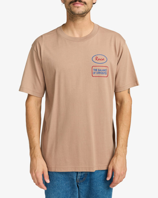 RVCA Men's Logo Short Sleeves T-Shirt Sonora Brown EVYZT00244_CME0