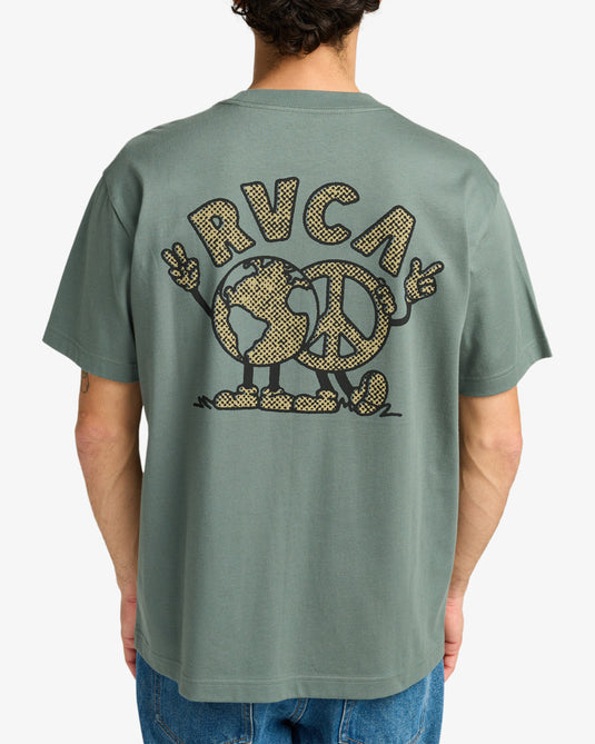 RVCA Men's United Short Sleeves T-Shirt Blasmam Green EVYZT00248-GNY0