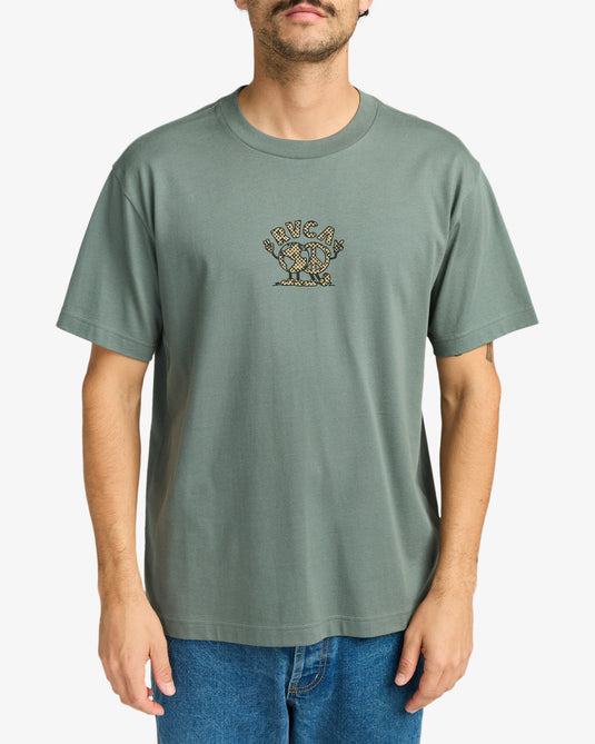 RVCA Men's United Short Sleeves T-Shirt Blasmam Green EVYZT00248-GNY0