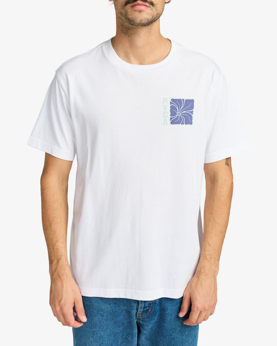 RVCA Men's Hibiscus Stamp Short Sleeves T-Shirt White EVYZT00255_WHT
