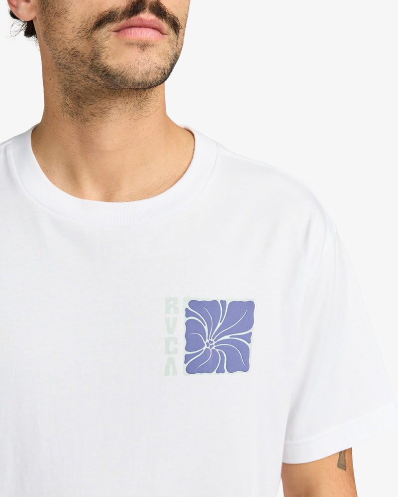 Load image into Gallery viewer, RVCA Men&#39;s Hibiscus Stamp Short Sleeves T-Shirt White EVYZT00255_WHT
