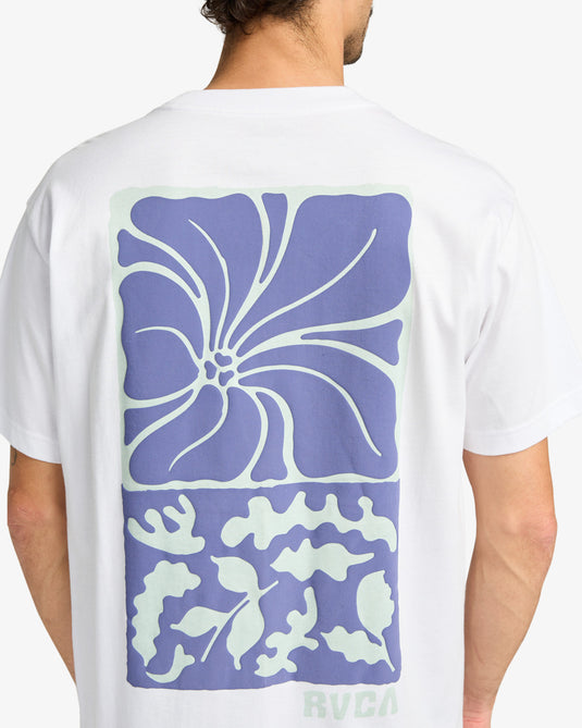 RVCA Men's Hibiscus Stamp Short Sleeves T-Shirt White EVYZT00255_WHT