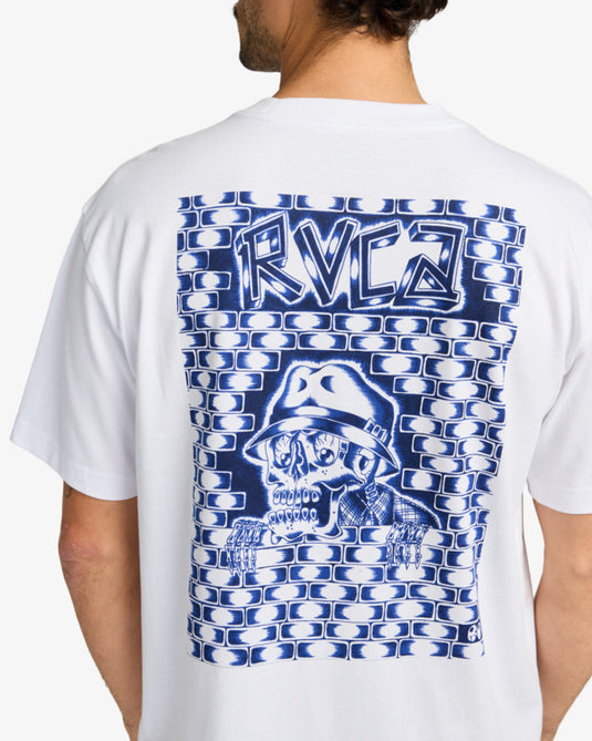 RVCA Men's Barba Skull Short Sleeve T-Shirt White EVYZT00259-WHT
