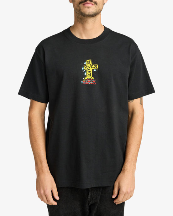RVCA Men's Barba Cross Short Sleeve T-Shirt Black EVYZT00260-BLK