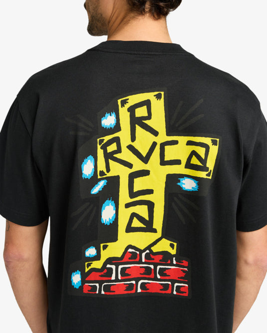 RVCA Men's Barba Cross Short Sleeve T-Shirt Black EVYZT00260-BLK