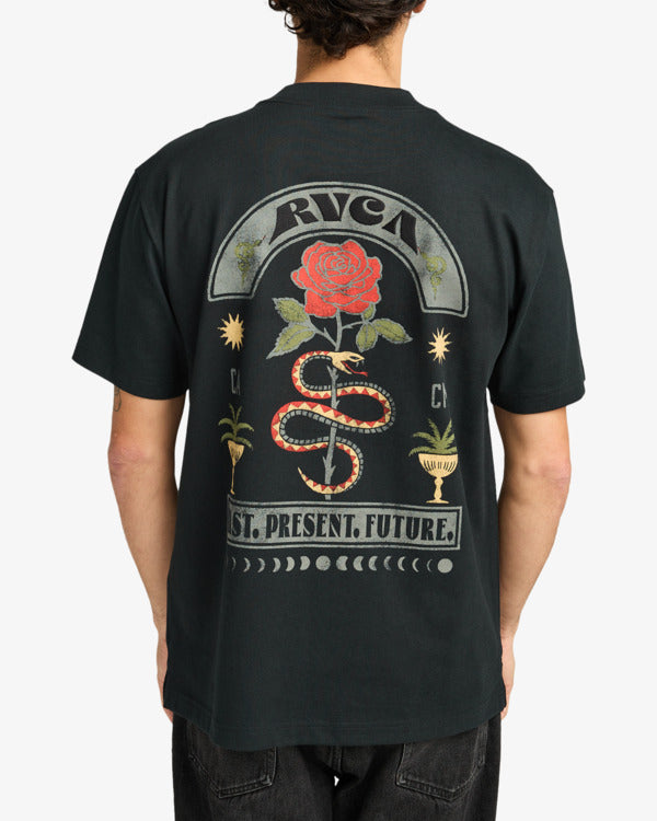 Load image into Gallery viewer, RVCA Men's Roses Poster T-Shirt Black EVYZT00281-BLK
