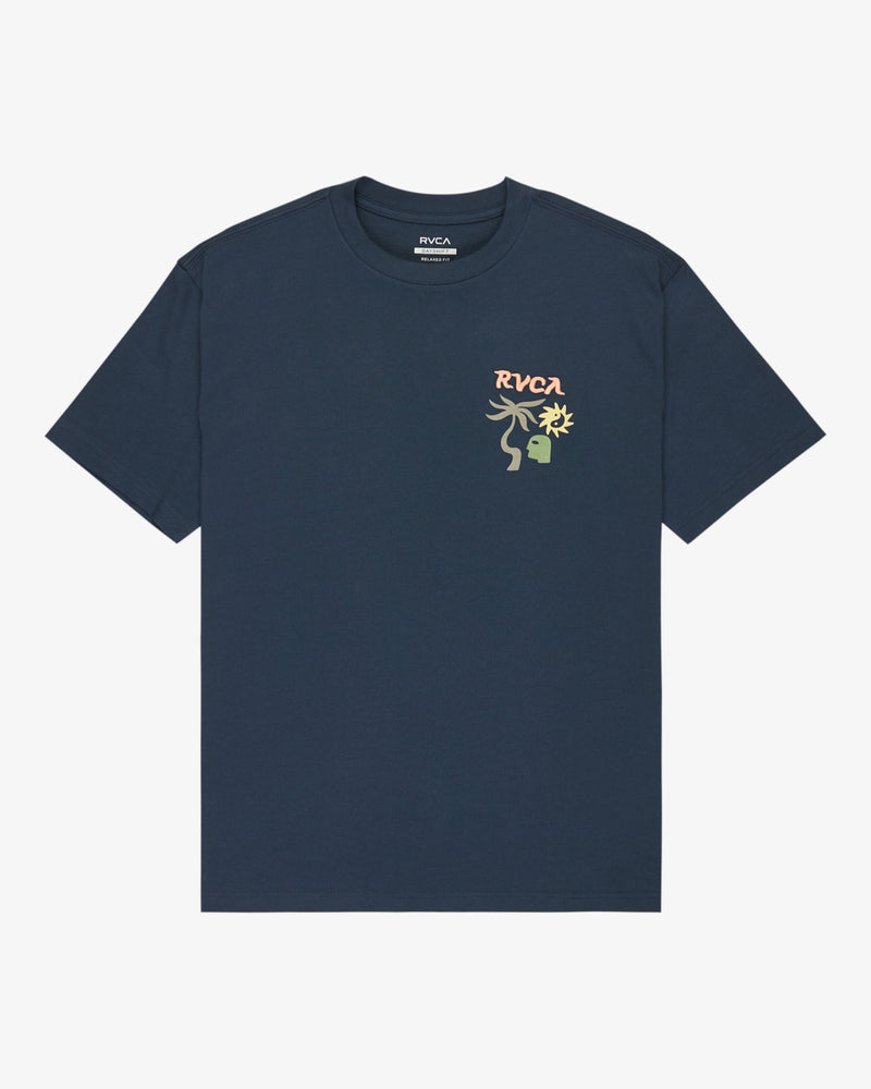 Load image into Gallery viewer, RVCA Men&#39;s Deep Think T-Shirt Moody Blue EVYZT00288-MDY
