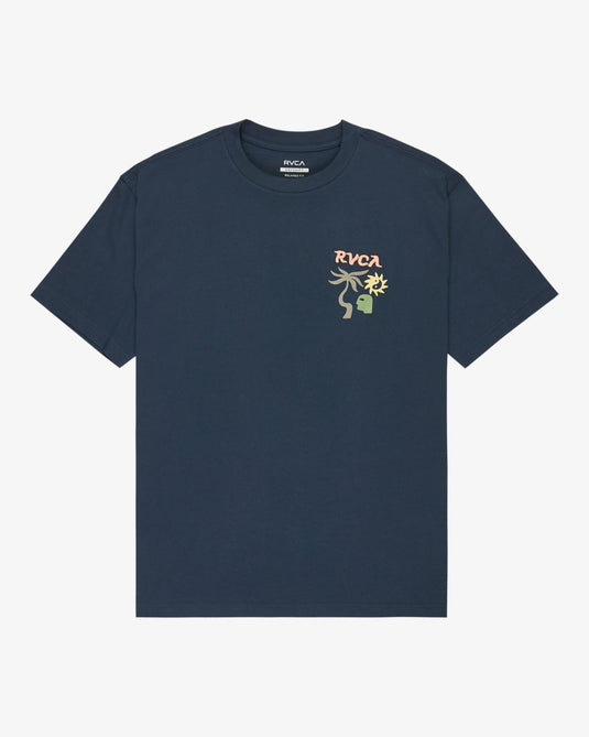 RVCA Men's Deep Think T-Shirt Moody Blue EVYZT00288-MDY