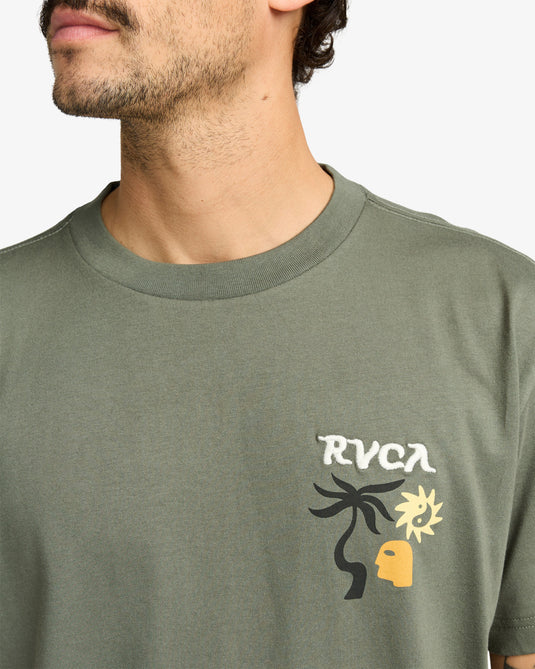 RVCA Men's Deep Think T-Shirt Sage Leaf EVYZT00288-SLE