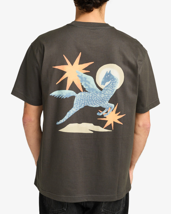 Load image into Gallery viewer, RVCA Men's Pegasus T-Shirt Pirate Black EVYZT00294-PTK
