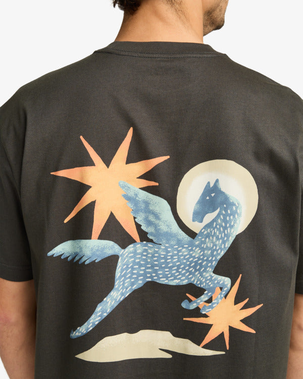 Load image into Gallery viewer, RVCA Men's Pegasus T-Shirt Pirate Black EVYZT00294-PTK
