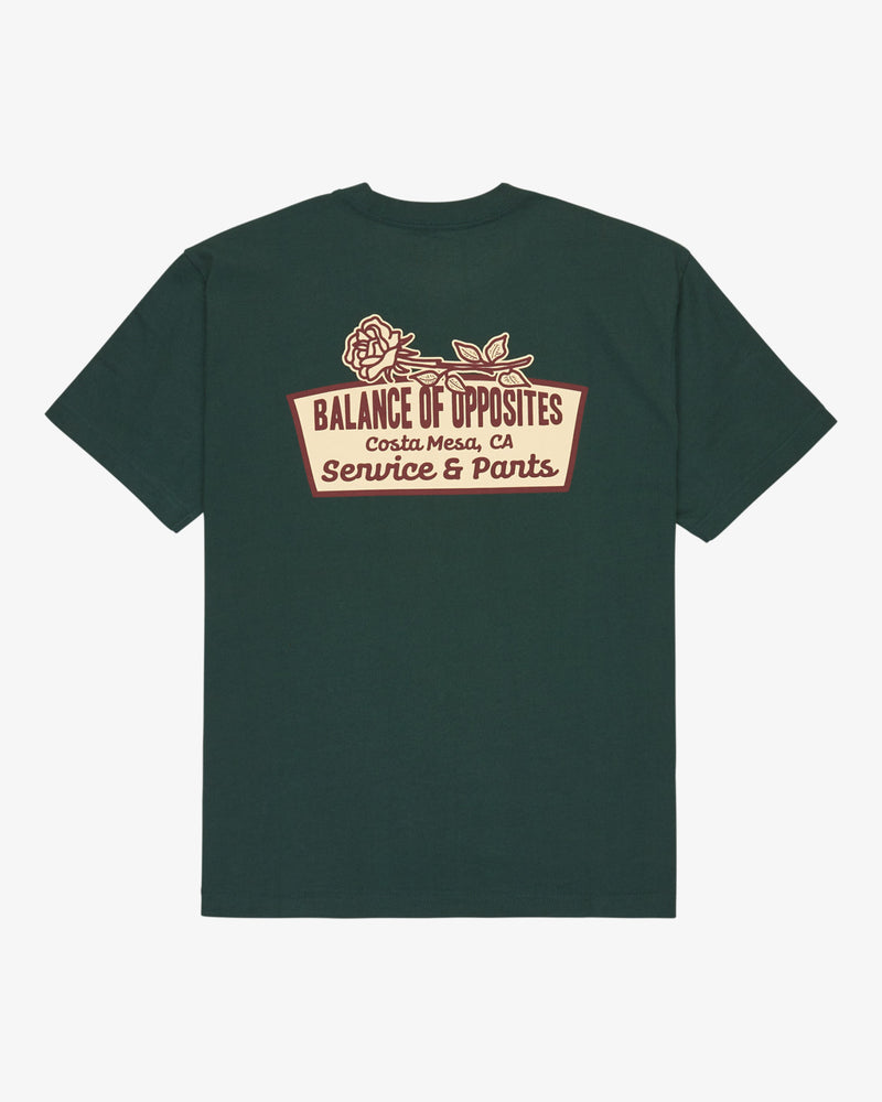 Load image into Gallery viewer, RVCA Men's Rose Sign Short Sleeve T-Shirt Hunter Green EVYZT00295-DGN
