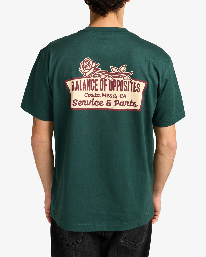 Load image into Gallery viewer, RVCA Men's Rose Sign Short Sleeve T-Shirt Hunter Green EVYZT00295-DGN
