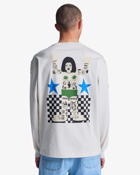 RVCA Men's Antonia Figueiredo Bonhomme Long Sleeve T-Shirt Ceramic EVYZT00313-CER