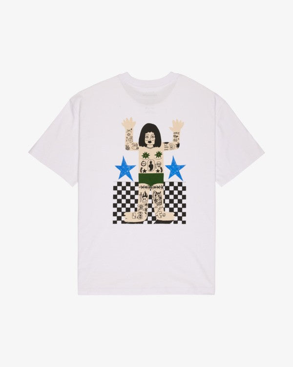 Load image into Gallery viewer, RVCA Men's Antonia Figueiredo Bonhomme T-Shirt White EVYZT00314-WHT
