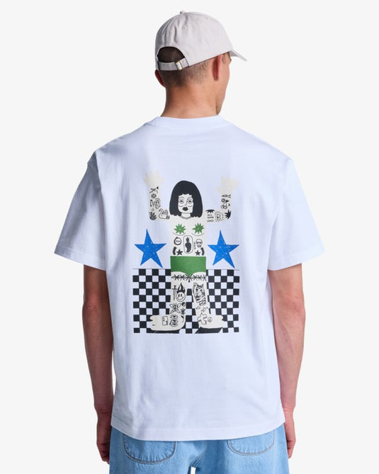 RVCA Men's Antonia Figueiredo Bonhomme T-Shirt White EVYZT00314-WHT