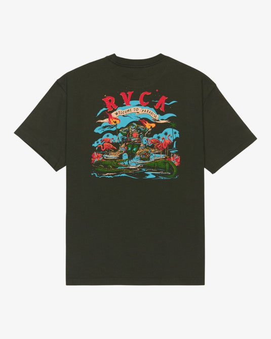 RVCA Men's Welcome To RVCA T-Shirt Pirate Black EVYZT00328-PTK