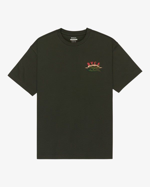 Load image into Gallery viewer, RVCA Men's Welcome To RVCA T-Shirt Pirate Black EVYZT00328-PTK
