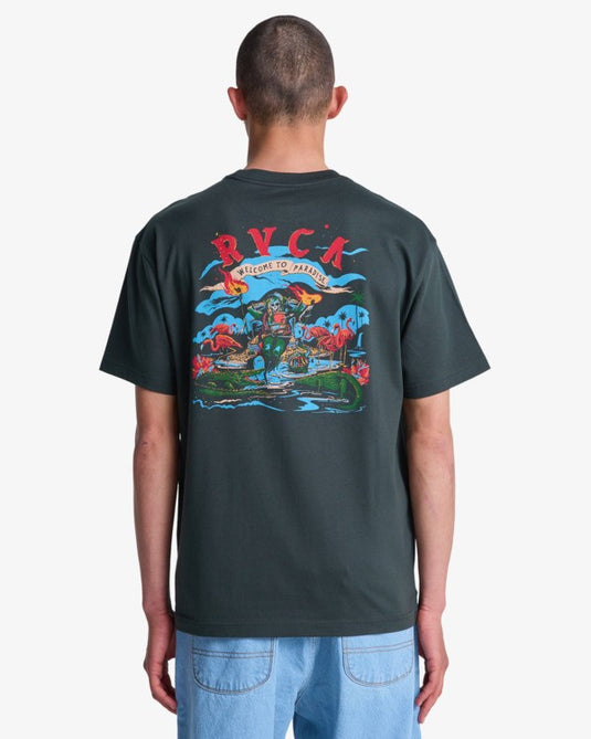 RVCA Men's Welcome To RVCA T-Shirt Pirate Black EVYZT00328-PTK