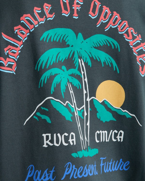 Load image into Gallery viewer, RVCA Men's Frond Mural T-Shirt Pirate Black EVYZT00335-PTK
