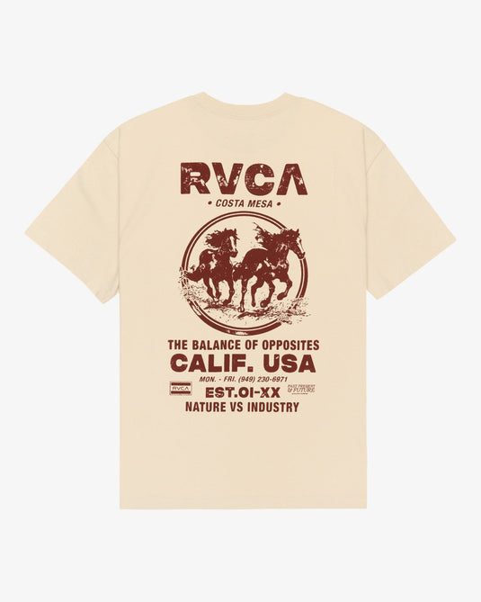 RVCA Men's Ride Free Short Sleeve T-Shirt Moonbeam EVYZT00337-SEZ0