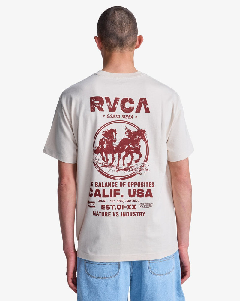 Load image into Gallery viewer, RVCA Men's Ride Free Short Sleeve T-Shirt Moonbeam EVYZT00337-SEZ0
