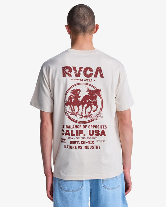RVCA Men's Ride Free Short Sleeve T-Shirt Moonbeam EVYZT00337-SEZ0
