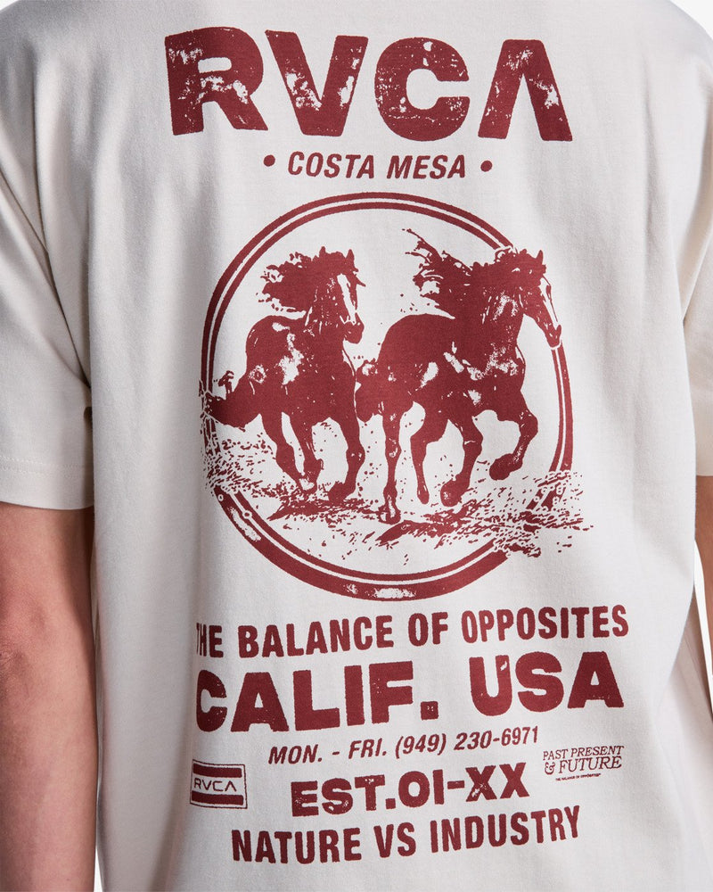 Load image into Gallery viewer, RVCA Men's Ride Free Short Sleeve T-Shirt Moonbeam EVYZT00337-SEZ0
