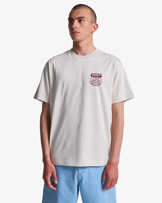 RVCA Men's Ride Free Short Sleeve T-Shirt Moonbeam EVYZT00337-SEZ0