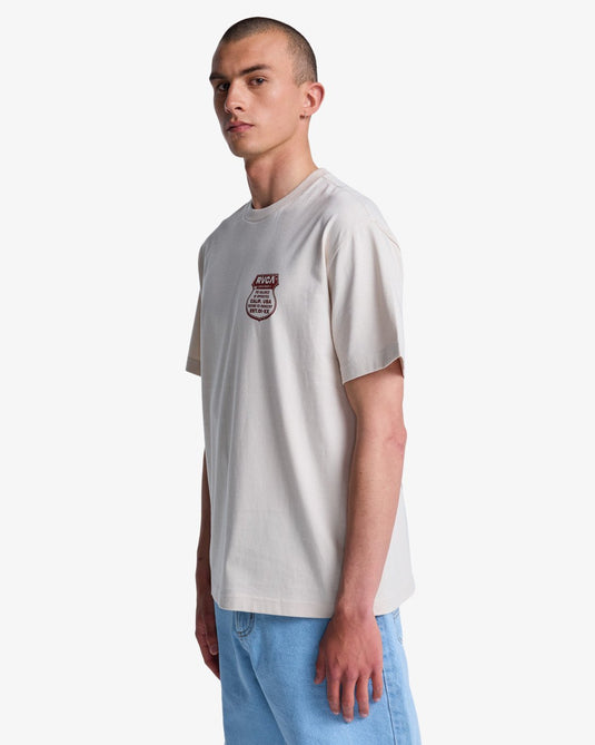 RVCA Men's Ride Free Short Sleeve T-Shirt Moonbeam EVYZT00337-SEZ0