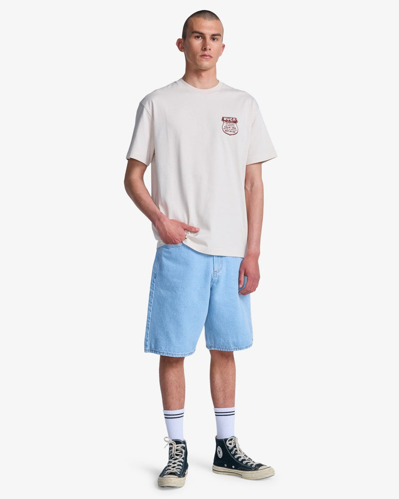 Load image into Gallery viewer, RVCA Men's Ride Free Short Sleeve T-Shirt Moonbeam EVYZT00337-SEZ0
