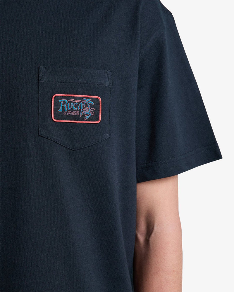 Load image into Gallery viewer, RVCA Men's Stingbay Pocket Short Sleeve T-Shirt Black EVYZT00342-BLK
