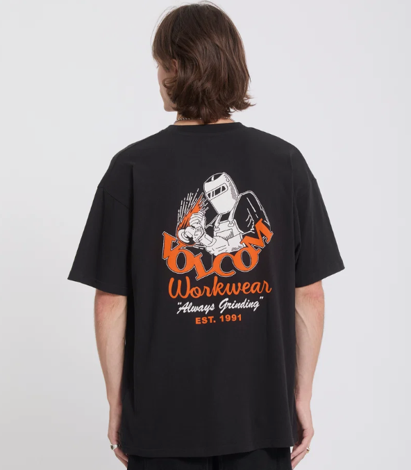 Load image into Gallery viewer, Volcom Men's Always Grinding T-Shirt Black A4332608_BLK
