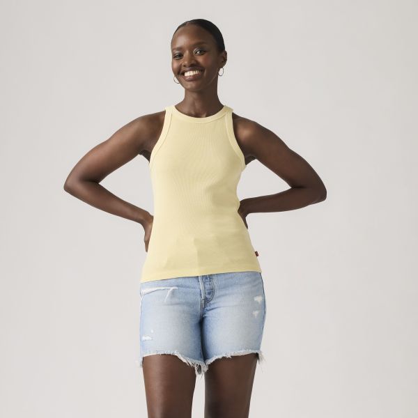 Load image into Gallery viewer, Levi's Women's Essential Racer Tank Top Yellow A33810032
