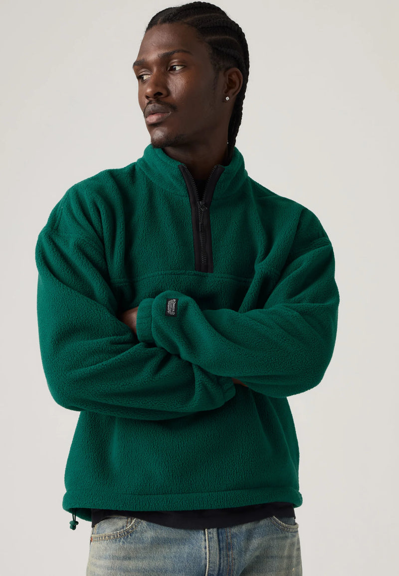 Load image into Gallery viewer, Levi's Men's Redwood Half Zip Fleece Ponderosa Pine Green 00844M0001
