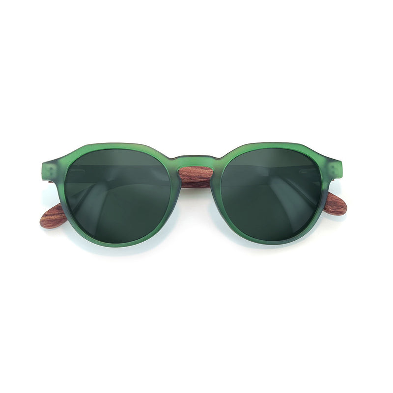 Load image into Gallery viewer, Moken Unisex Green Wood Sunglasses Green/Green MKNJ14-GRN-WD-GRN
