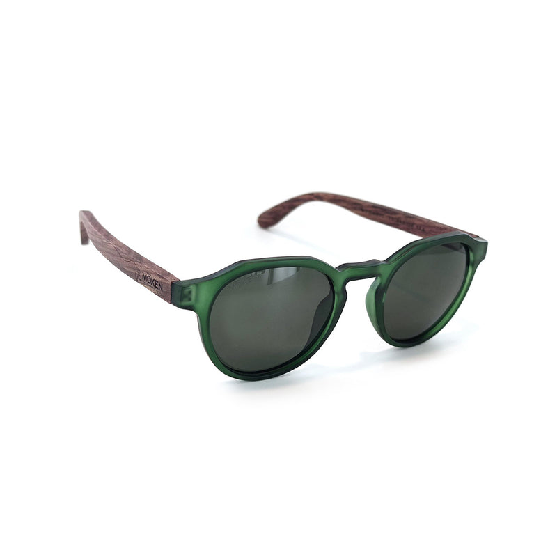 Load image into Gallery viewer, Moken Unisex Green Wood Sunglasses Green/Green MKNJ14-GRN-WD-GRN
