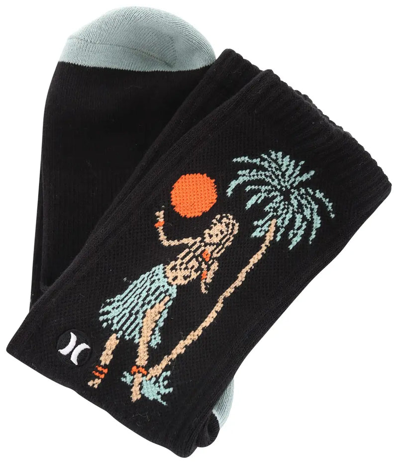 Load image into Gallery viewer, Hurley Jacquard Crew Socks Black MSO0000760-H010

