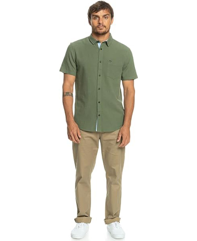 Load image into Gallery viewer, Quiksilver Men&#39;s Time Box Modern Fit Shirt Green EQYWT04558-GPH0
