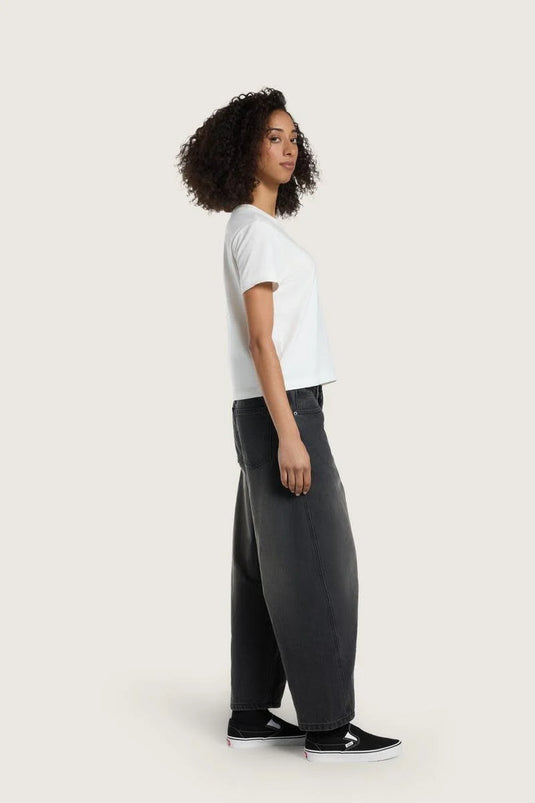 Vans Women's Check 5 Barrel Pants Washed Black VN000XFYEMQ