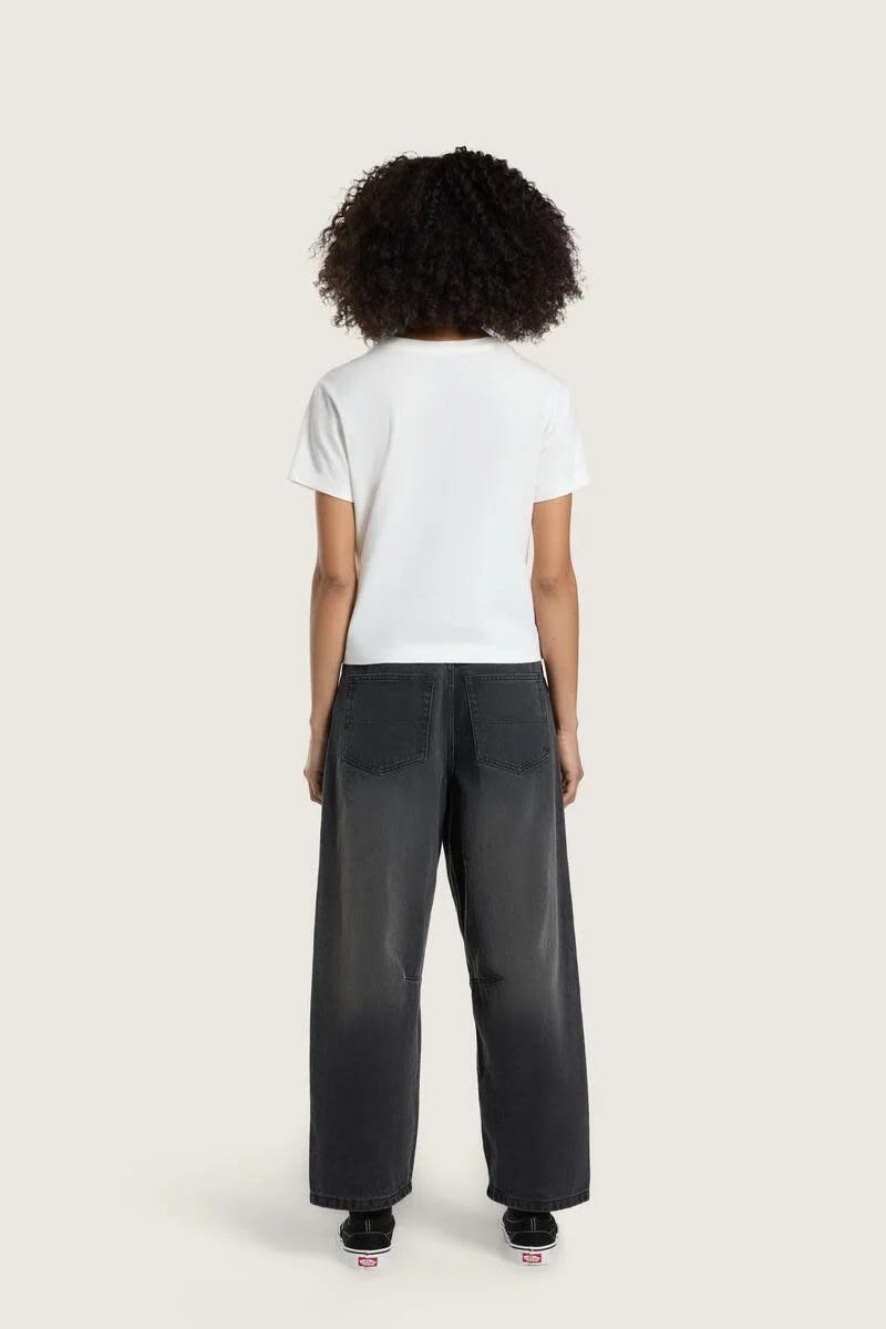 Load image into Gallery viewer, Vans Women's Check 5 Barrel Pants Washed Black VN000XFYEMQ
