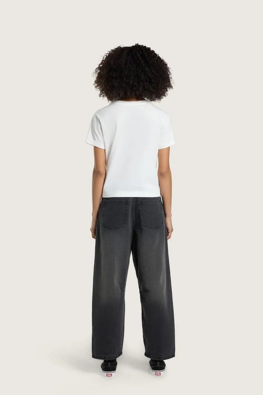 Vans Women's Check 5 Barrel Pants Washed Black VN000XFYEMQ