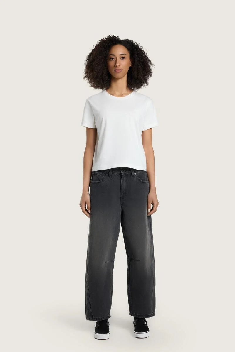 Load image into Gallery viewer, Vans Women's Check 5 Barrel Pants Washed Black VN000XFYEMQ
