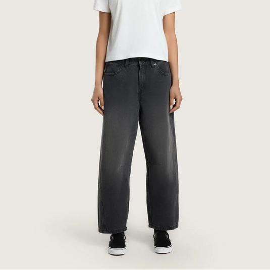 Vans Women's Check 5 Barrel Pants Washed Black VN000XFYEMQ